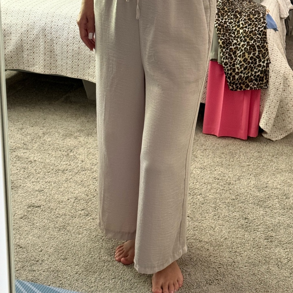 Light Gray Wide-Leg Pants